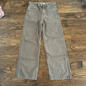 Reformation Cowboy High Rise Wide Leg Jeans, brown, size 25, only worn once